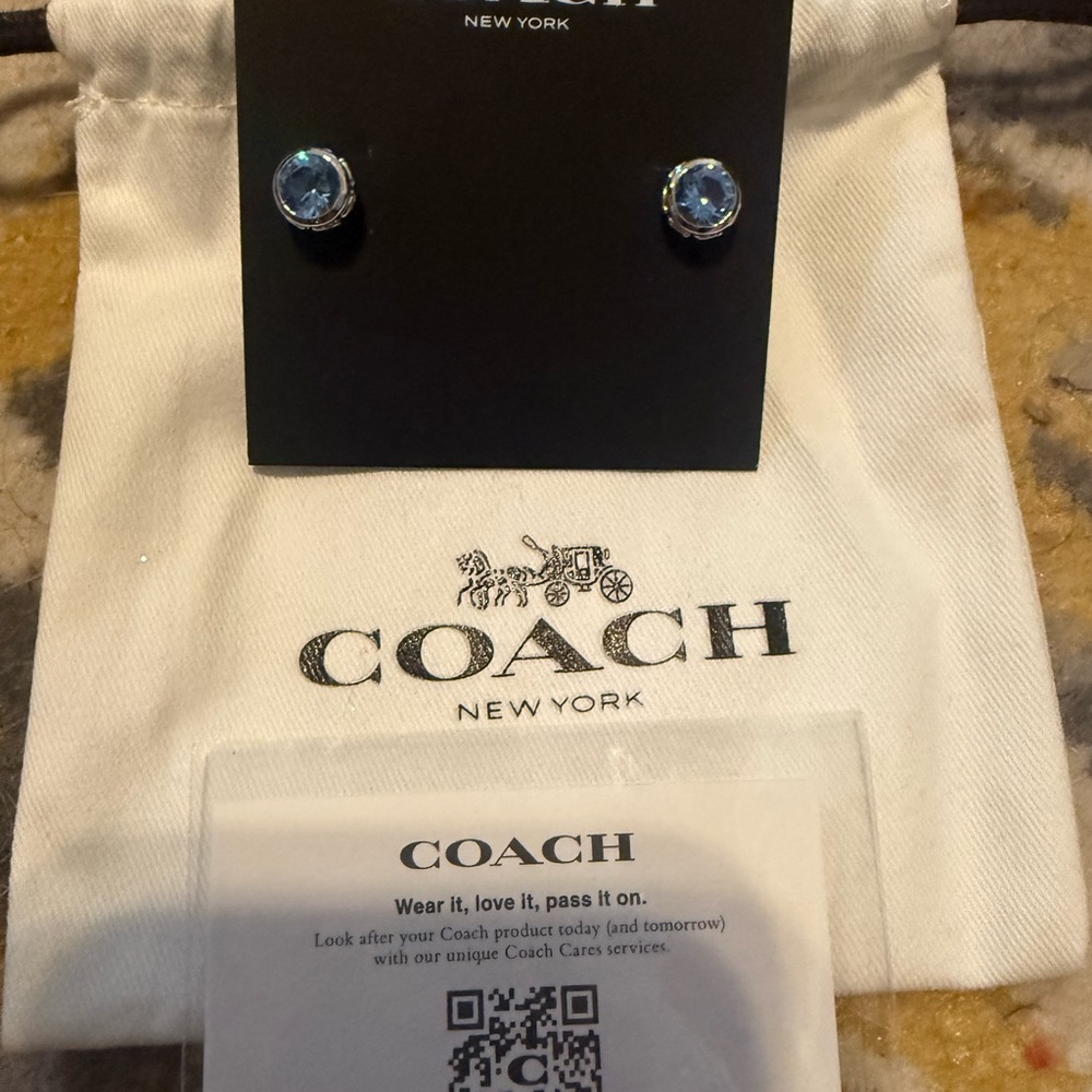 Coach Blue Stud Earrings